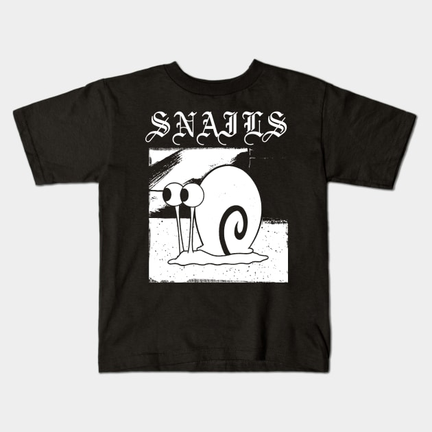 Snails Kids T-Shirt by benjaminhbailey